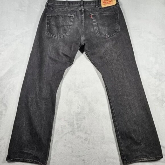 Levi's 501XX Jeans Mens 38X28.5 Black Denim Button Fly Straight Cotton Grunge - Picture 8 of 16